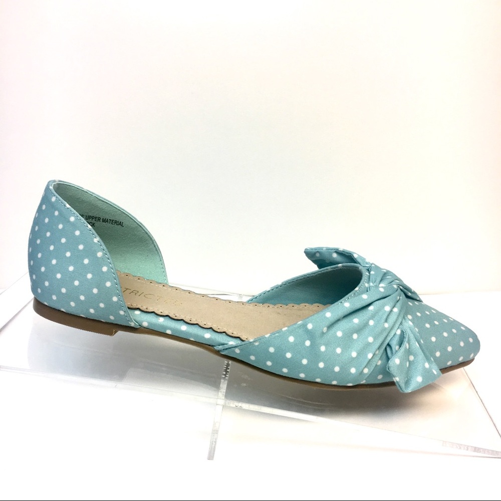 Mint Polka Dot D’Orsay Flats w Almond Point Toe